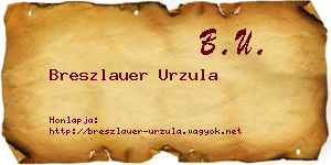 Breszlauer Urzula névjegykártya